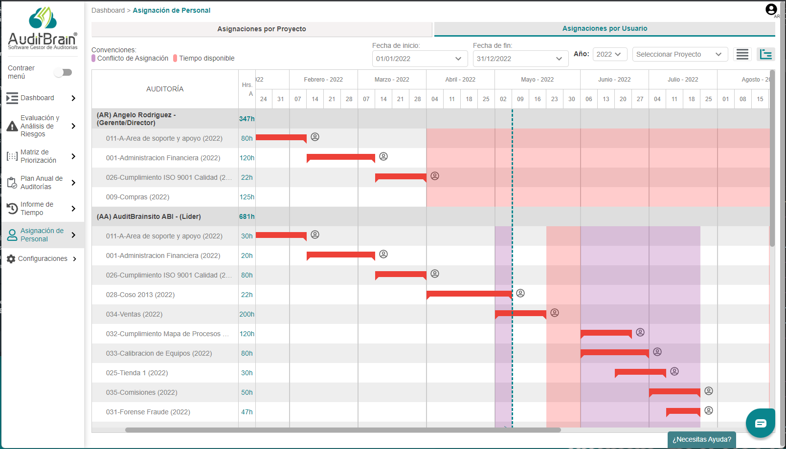 screenshot of AuditBrain Internal